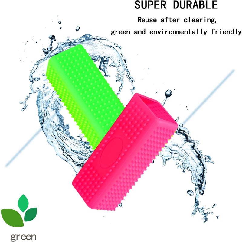 ysofun 2pcs Pet Dog Cat Hair Remover, Pet Hair Removal Tool, Hollow Cleaner Brush for car，Interior, Furniture, Sofa (green and pink) - Image 5